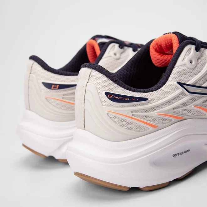 Tênis Esportivo Masculino Mizuno Jet 8 Corrida Original Marinho & Off White