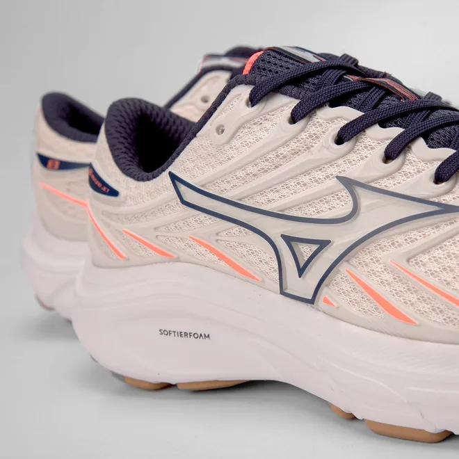 Tênis Esportivo Masculino Mizuno Jet 8 Corrida Original Marinho & Off White