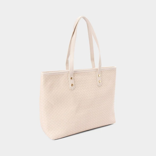Bolsa Shopping Bag Penélope Grande Tressê Off White