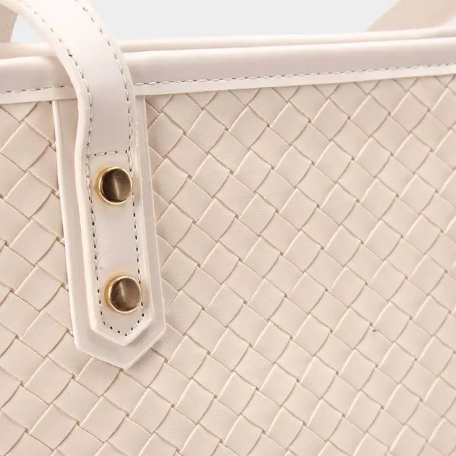 Bolsa Shopping Bag Penélope Grande Tressê Off White