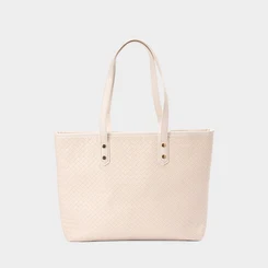 Bolsa Shopping Bag Penélope Grande Tressê Off White