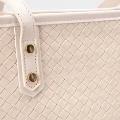 Bolsa Shopping Bag Penélope Grande Tressê Off White