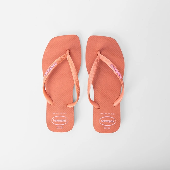 Chinelo Havaianas Slim Square Pop Up Rosê Nude