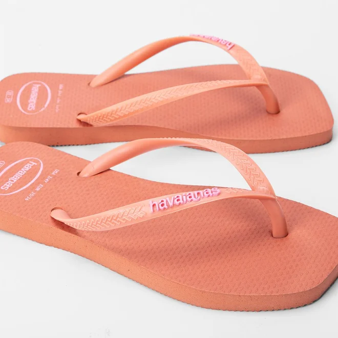Chinelo Havaianas Slim Square Pop Up Rosê Nude