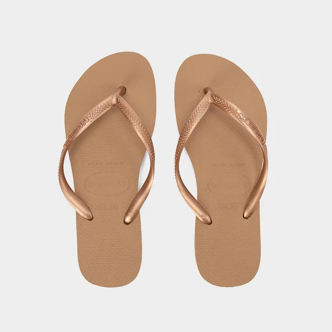 Chinelo Feminino Havaianas Slim Original Bronze
