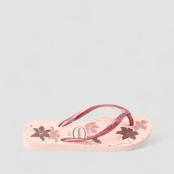 Chinelo Feminino Havaianas Original Slim Floral Rosa