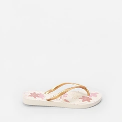 Chinelo Feminino Havaianas Slim Organic Original Bege & Dourado