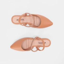 Slingback Mississipi Tira Strass Caramelo