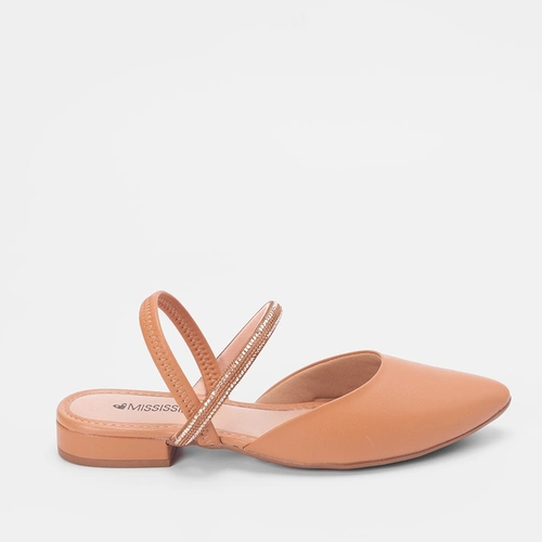 Slingback Mississipi Tira Strass Caramelo