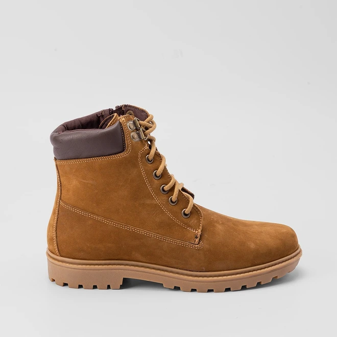 Bota Coturno Masculino Bow River Nobuck Detalhe Ilhós Caramelo