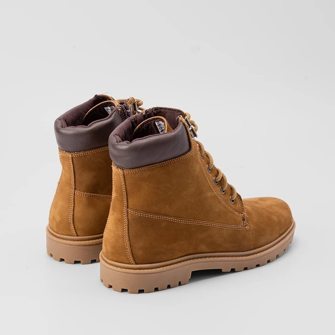 Bota Coturno Masculino Bow River Nobuck Detalhe Ilhós Caramelo