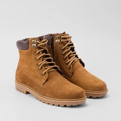 Bota Coturno Masculino Bow River Nobuck Detalhe Ilhós Caramelo
