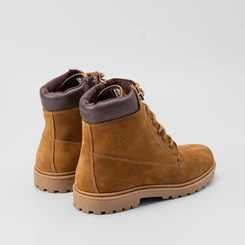 Bota Coturno Masculino Bow River Nobuck Detalhe Ilhós Caramelo