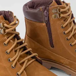 Bota Coturno Masculino Bow River Nobuck Detalhe Ilhós Caramelo