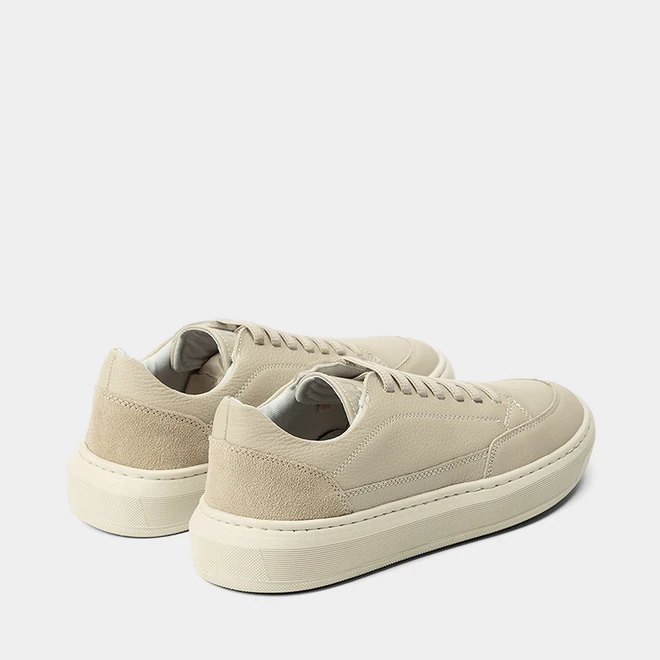 Tênis Casual Masculino Mac & Jac Couro Recorte Camurça Off White