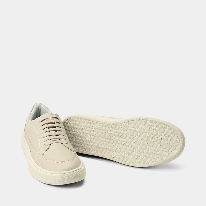 Tênis Casual Masculino Mac & Jac Couro Recorte Camurça Off White