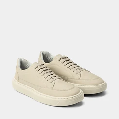 Tênis Casual Masculino Mac & Jac Couro Recorte Camurça Off White