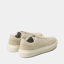 Tênis Casual Masculino Mac & Jac Couro Recorte Camurça Off White