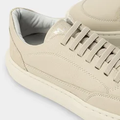 Tênis Casual Masculino Mac & Jac Couro Recorte Camurça Off White