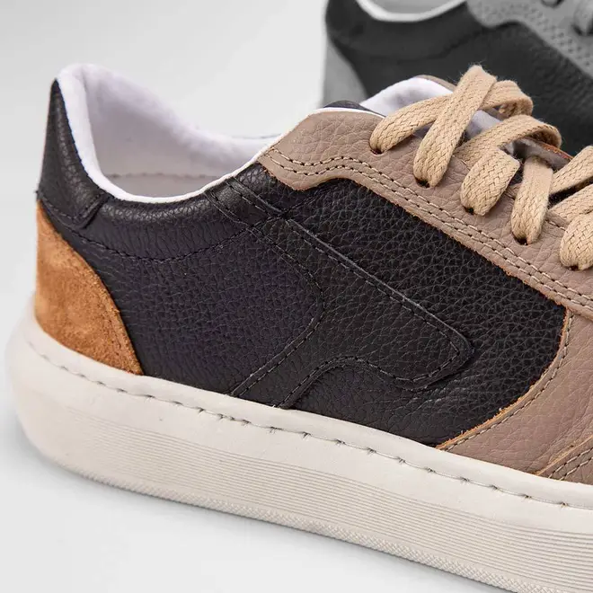 Tênis Masculino Mac & Jac Casual Recortes Estilizados Preto & Marrom