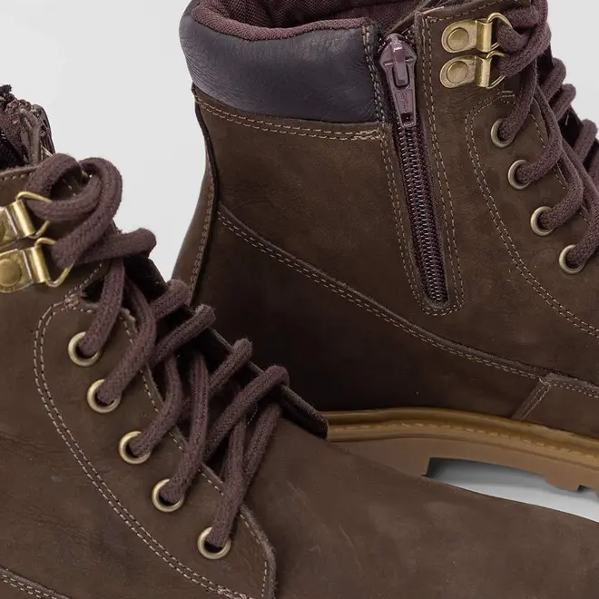 Bota Coturno Masculino Bow River Nobuck Detalhe Ilhós Marrom
