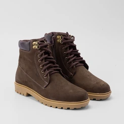 Bota Coturno Masculino Bow River Nobuck Detalhe Ilhós Marrom
