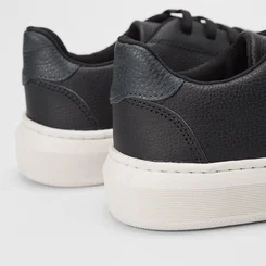 Tênis Masculino Mac & Jac Couro Casual Básico Marinho & Preto