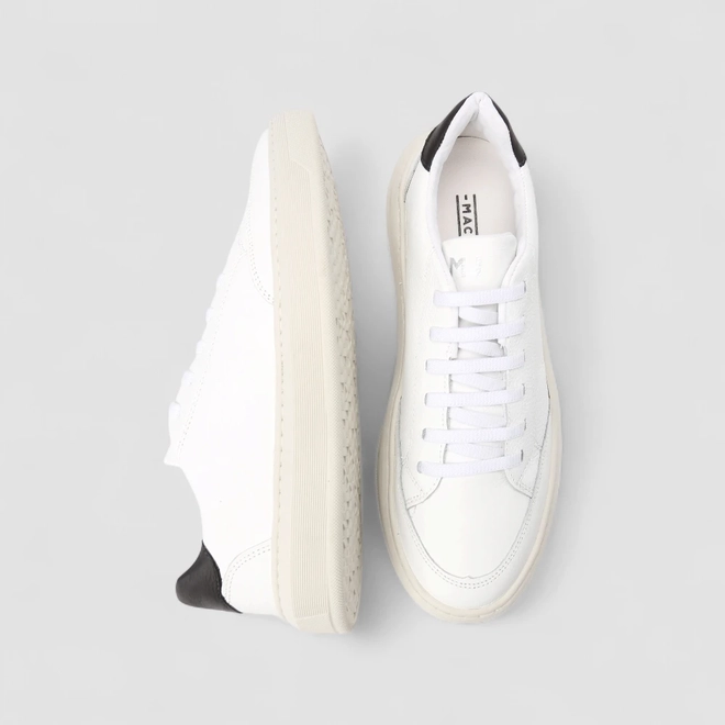 Tênis Casual Masculino Mac & Jac Couro Elástico Branco