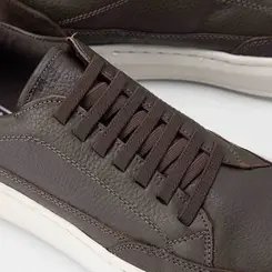 Tênis Casual Masculino Mac & Jac Couro Recorte Camurça Marrom