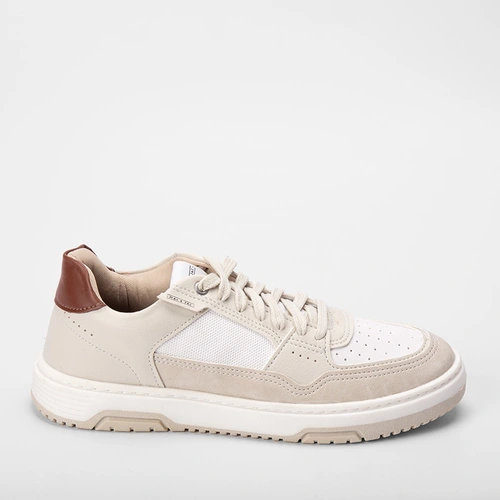 Tênis Masculino Mac & Jac Casual Recortes Napa & Nobuck Off White