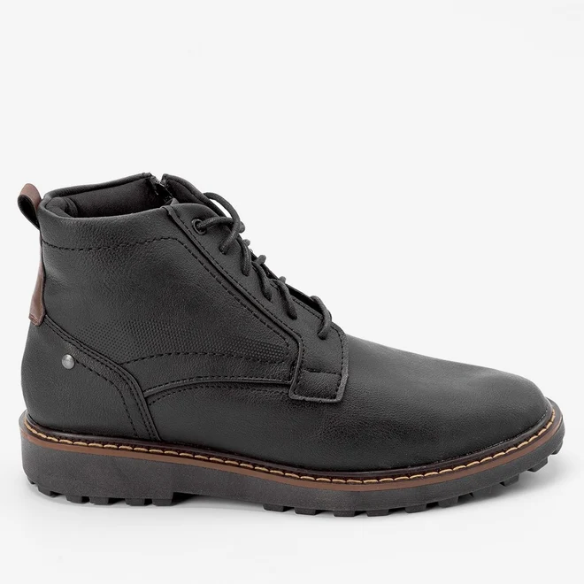 Bota Coturno Mac & Jac Detalhe Ziper Preto