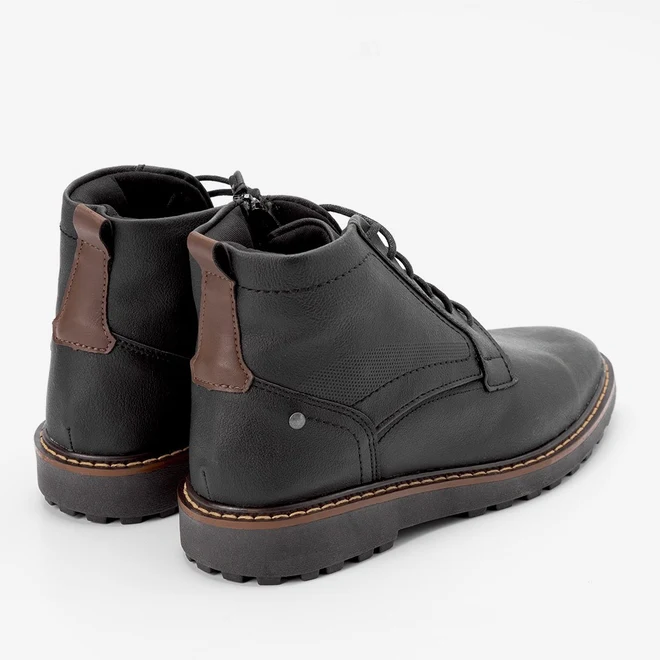 Bota Coturno Mac & Jac Detalhe Ziper Preto