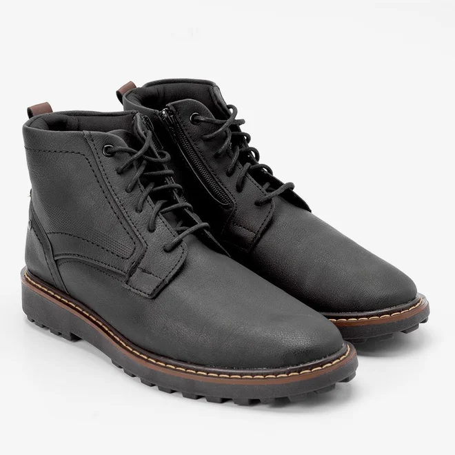 Bota Coturno Mac & Jac Detalhe Ziper Preto
