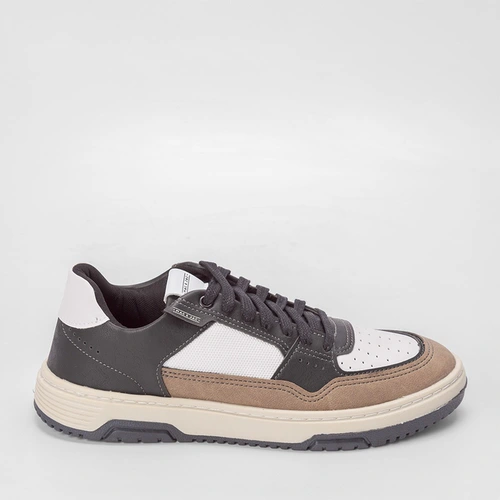 Tênis Masculino Mac & Jac Casual Recortes Napa & Nobuck Preto