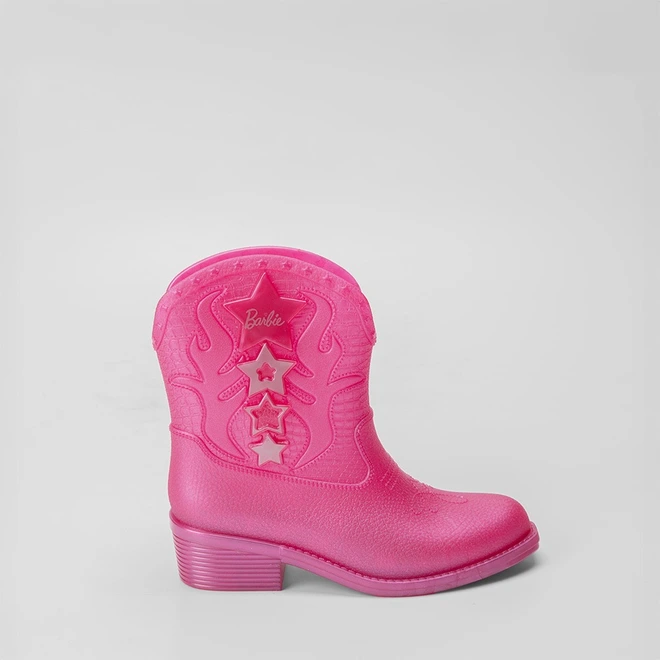 Bota Infantil Barbie Western Glitter Rosa
