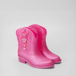Bota Infantil Barbie Western Glitter Rosa