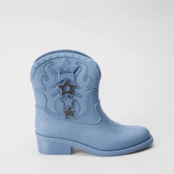 Bota Infantil Barbie Western Glitter Azul