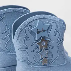 Bota Infantil Barbie Western Glitter Azul