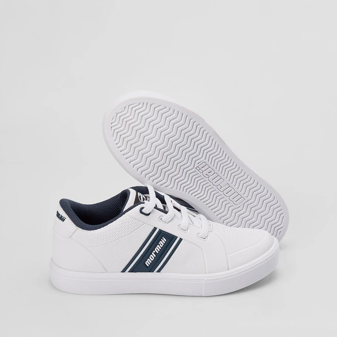 Tênis Infantil Mormaii Casual Logo Lateral Azul & Branco