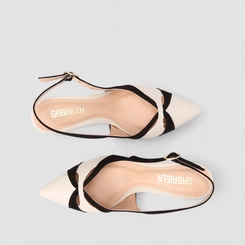 Scarpin Slingback Feminino Gabriela Recorte Estilizado Off White