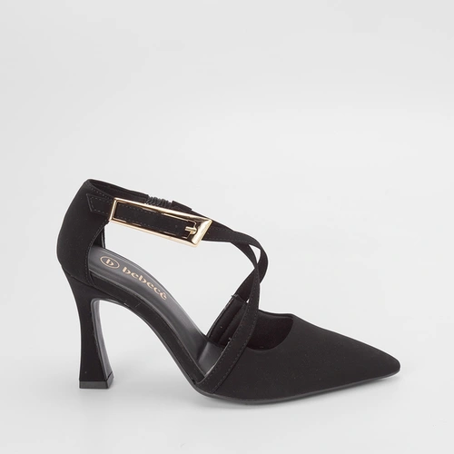 Scarpin Bebecê Fivela Estilizada Nobuck Preto