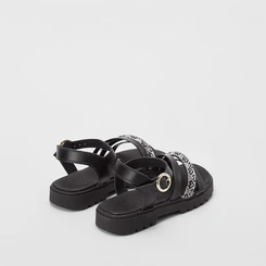 Sandália Infantil Molekinha Tiras Pedraria Preto
