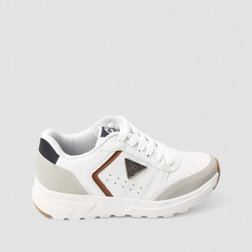 Tênis Casual Masculino Ollie Originals Detalhes Cinza Branco
