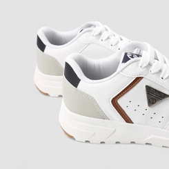 Tênis Casual Masculino Ollie Originals Detalhes Cinza Branco