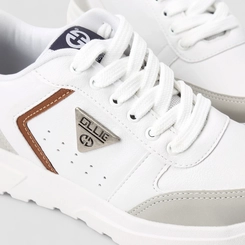 Tênis Casual Masculino Ollie Originals Detalhes Cinza Branco