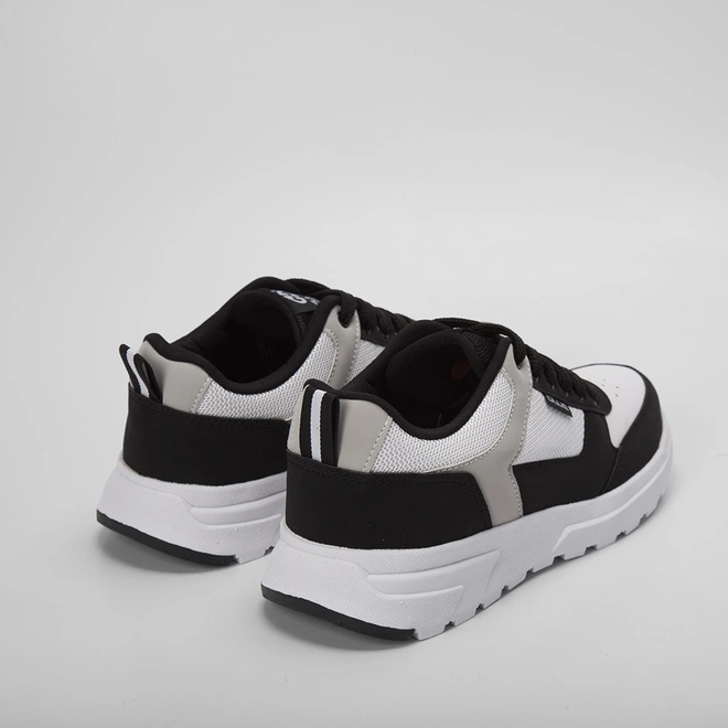Tênis Ollie Street Masculino Recortes Nobuck Preto & Branco