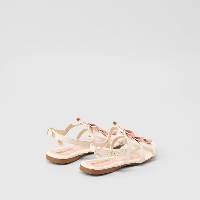 Sandália Infantil Gabrielinha Tiras Detalhadas Rosa & Off White
