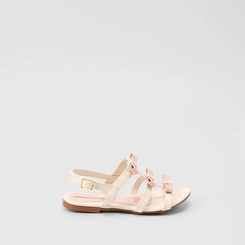Sandália Infantil Gabrielinha Tiras Detalhadas Rosa & Off White