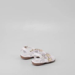 Sandália Infantil Gabrielinha Tira Estrelas Metalizada Off White