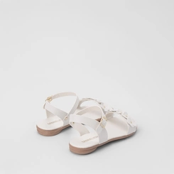 Sandália Rasteira Infantil Gabrielinha Flores Off White